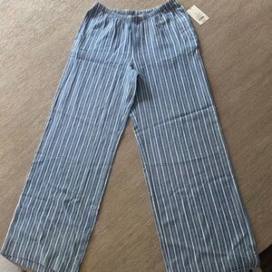 Blue and White Striped Pants